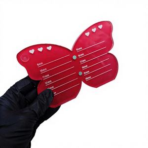 Latest Sustainable Custom Acrylic Red Butterfly & Diamond Lash Tile Magnet Eyelash Extension Tweezers with Eyelash Lift Function - Product Image 1