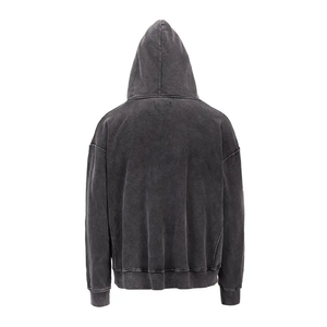Conjunto de Sudadera con capucha extragrande de manga larga OEM para hombre, sudadera teñida lisa con estampado para otoño, conjunto de Sudadera con cuello con capucha - Product Image 2