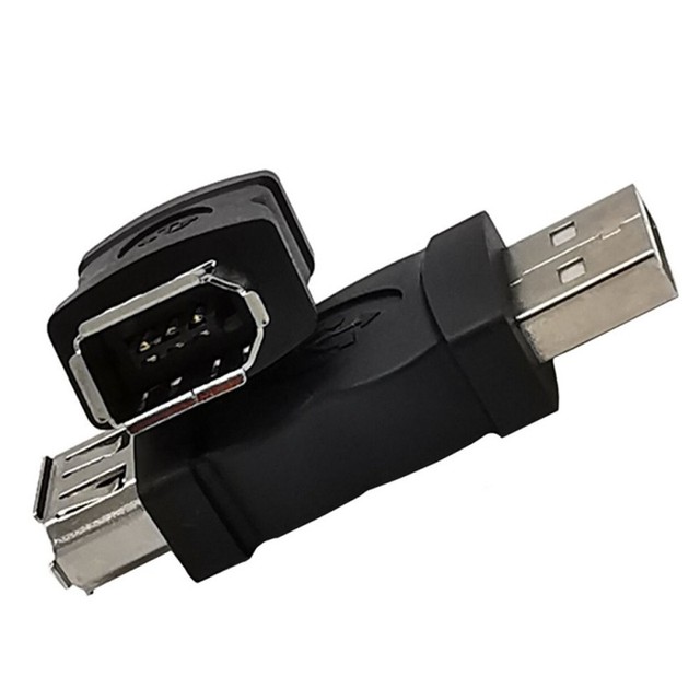 IEEE 1394 6-Pin to USB Adapter Converter with PVC Jacket FireWire for Printers Digital Cameras Scanners Microphones Speakers