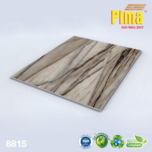 PIMA Panneau en faux marbre de style design moderne Panneau mural en PVC de 3mm d'épaisseur Surface brillante ignifuge et anti-rayures pour l'extérieur - Product Image 3