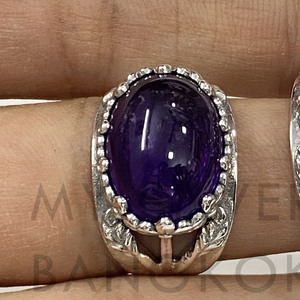 แหวนเงินแท้ 925 ประดับพลอยทรงรีธรรมชาติ ดีไซน์คลาสสิกแบบกรงเล็บปีกและลายใบไม้ เครื่องประดับสไตล์โบฮีเมียน - Product Image 3