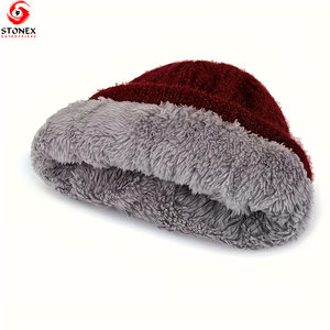 หมวกบีนนี่ไหมพรมบุขนหนานุ่มสำหรับผู้ชาย พิมพ์โลโก้ได้ เหมาะสำหรับฤดูหนาว กิจกรรมกลางแจ้ง และกีฬาชายหาด - Product Image 2