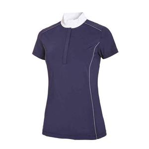 Camiseta de Equitación de Alta Calidad, Tejido Sólido, Secado Rápido, Media Cremallera, Panel de Malla, Manga Corta para Mujer, Otoño/Invierno - Product Image 1