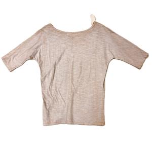 OEM T-shirt décontracté à manches courtes pour femmes, couleur unie, col côtelé, maillot spandex en coton filé, logo respirant et écologique. - Product Image 6