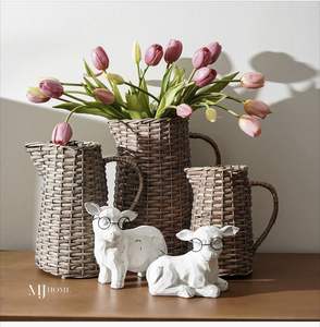 Maceta de mimbre tejida a mano al por mayor, cestas para macetas, decoración del hogar, cestas de mimbre, macetas para plantas de interior, Decoración de mesa - Product Image 6