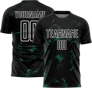 Camiseta de Fútbol para Hombre, Personalizada, Negra y Gris, Estilo Retro - Product Image 2