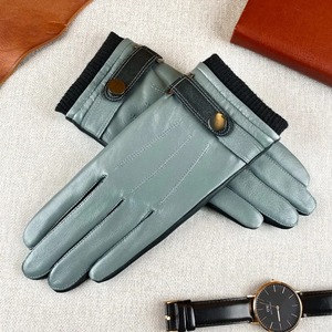 Gants en cuir véritable pour homme, doublure thermique en fourrure pour l'automne et l'hiver, conduite, affaires, en peau de mouton, compatibles avec les écrans tactiles - Product Image 6