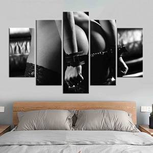Impresión en lienzo de mujer erótica, elegante y sensual - Decoración artística madura, mezcla de 5 piezas: envoltura tipo galería - Product Image 1