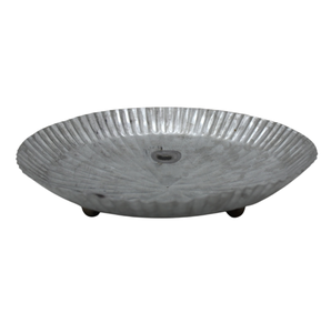 Plat et plateau en fer de couleur argent de plaque ronde de conception classique pour servir la nourriture dans le restaurant fabriqué à la main personnalisé en vrac - Product Image 1