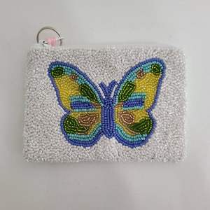 Bolso con cuentas de vaquero de alta calidad, Mini monedero occidental multicolor con cierre de cremallera, accesorio de moda de lona hecho a mano - Product Image 1