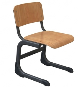 Modern ARSU School Chair with Tapered Legs <b>Solid</b> Back Durable <b>Wood</b> Seat Metal Frame Classroom Seating for Adult Education Use - Product Image 3