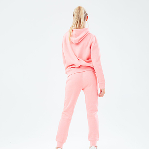 Tenue de jogging 100% coton personnalisable pour femmes respirant séchage rapide pull survêtement imprimé à capuche hiver solide ensembles décontractés - Product Image 4