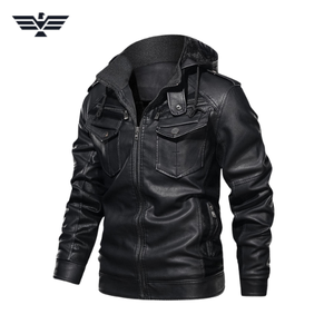 Automne hommes Moto Style manches longues couleur personnalisée en cuir PU Biker veste Slim Fit Design Unique col montant fermeture éclair dos - Product Image 4