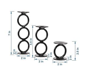 Anneau rond Balance Base Bougeoir Pièce unique Bougeoir Noir Bonne qualité Bougeoir Comptoir Lustre - Product Image 3