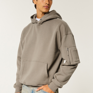 Personalizar Oem Logo Ropa deportiva Bordado Imprimir Hombres Sudadera con capucha Estilo cargo Manga Bolsillo Sudadera con capucha - Product Image 1