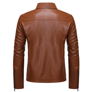 Chaqueta de cuero PU brillante y elegante de nuevo diseño para hombre, personalizada, de alta calidad, ideal para el trabajo. - Product Image 4
