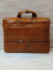 Genuine Leather Stylish <b>Men</b> Leather Office bag for Office Travel or Daily Use Zipper Closure Fashionable - Product Image 2