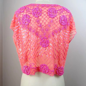 Elégant Burlesque Single Strand Perlé Paillettes Wrap Attaché Décolleté Cape pour Festival Festif et Club Divertissement - Product Image 1