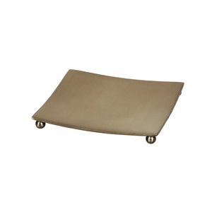 Porte-savon de style moderne en aluminium et métal de forme carrée fini or pour la maison et les hôtels - Product Image 1