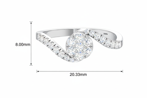 Anillo de Oro de 14K y Diamantes Naturales de Diseño Curvo para Mujer, 0.40CTW - Elegante y Lujoso - Product Image 2