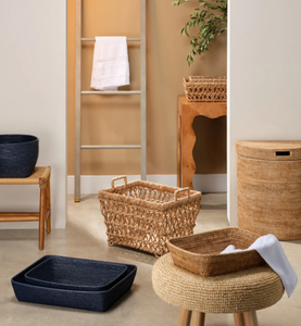 Best Seller - Customized New Brand Woven Rectangle Water Hyacinth Tray with Four Compartments Home Decorative Woven Basket - Product Image 2