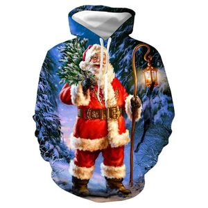 Sudadera CON CAPUCHA DE Navidad de otoño para hombre de alta calidad 100% algodón Impresión digital Diseño bordado Warm Fleece - Product Image 1