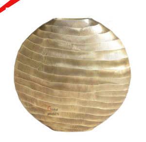 Jardinière en métal fini cuivre à motif nervuré de conception unique 2025 pour la décoration de la maison et du bureau de l'hôtel - Product Image 4