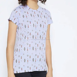 Camiseta de Verano para Mujer, Hecha en Pakistán, 100% Algodón, Sublimada, con Diseño y Logotipo Personalizados, Secado Rápido, Transpirable, Alta Calidad, MOQ Bajo - Product Image 3