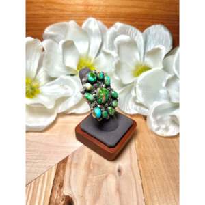Larson Lee Sonoran Mountain <b>Ring</b> Bezel Setting with Natural Turquoise Stone Vermeil Plating <b>Boho</b> Style Size 6 for Everyday Wear - Product Image 2