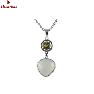 Diseño exclusivo joyería fina plata esterlina 925 Calcedonia multi piedra preciosa colgante joyería exportador proveedor - Product Image 1