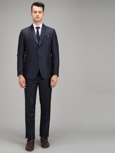 ชุดสูทผู้ชายสีน้ำเงินกรมท่าคุณภาพสูง 5 ชิ้น สำหรับงานแต่งงาน ธุรกิจ และโอกาสทางการ มีจำหน่ายสำหรับราคาส่งออกจากอินเดีย - Product Image 2