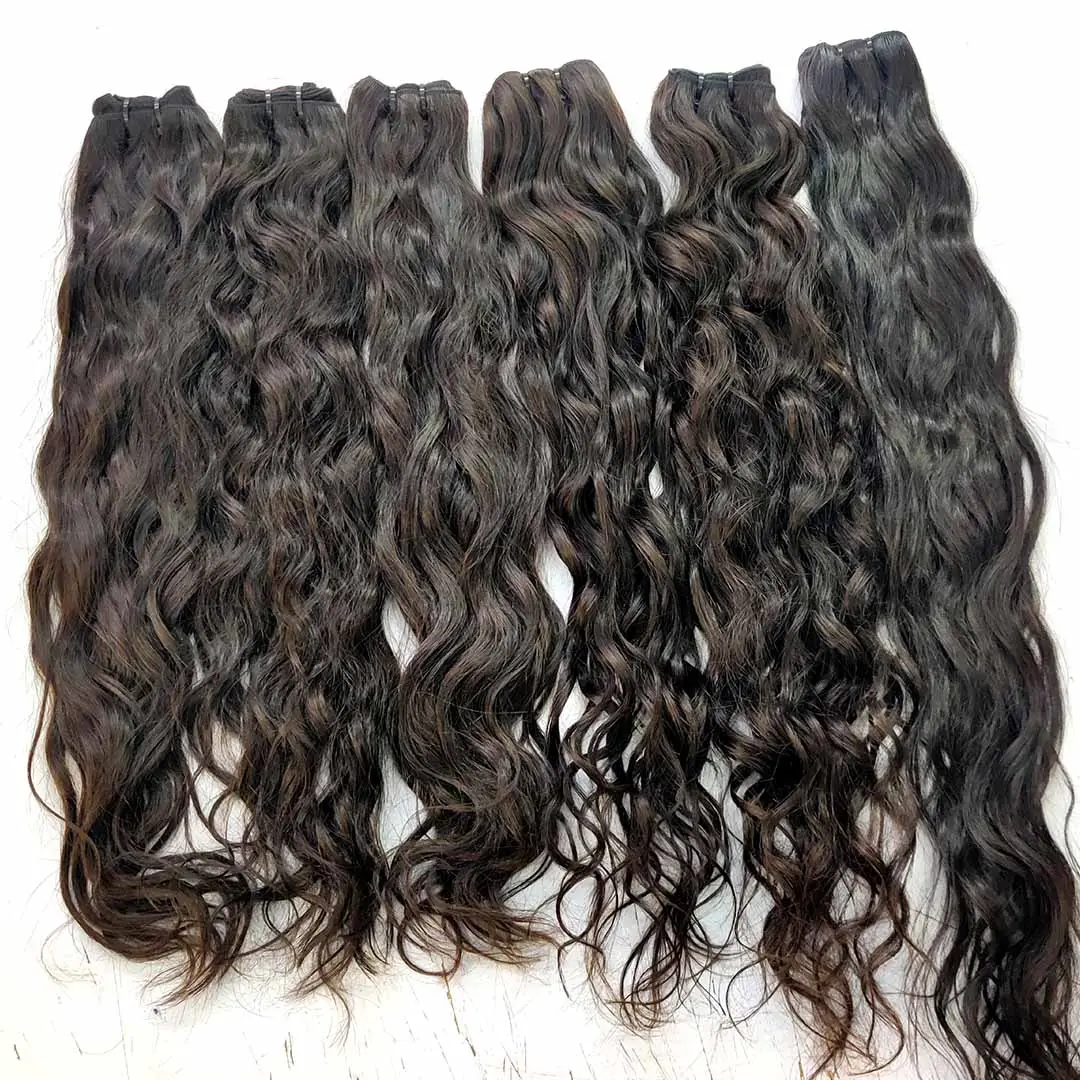 40 "RAW CUTICLE AUSGESTATTETES INDISCHES TEMPEL HAAR OHNE VERLETZUNG ODER TEARING 100% NATÜRLICHE MASCHINE DOPPELTE WEFT BUNDLES