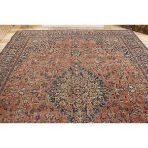 Tapis vintage surdimensionné 9,6 x 12,2 pieds, tapis turc marron avec motifs de plantes et d'arbres - Product Image 3