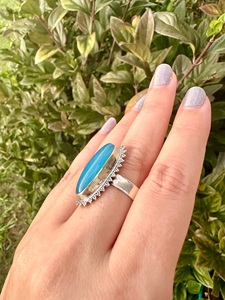 Anillo fino de Plata de Ley 925 con piedra preciosa de Calcedonia azul, joyería de piedra natal Bohemia delicada para regalo del Día de la madre - Product Image 3