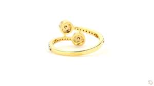 Bague de fiançailles de luxe en or avec double grappe de diamants, style crossover à deux pierres pour femme - Product Image 5