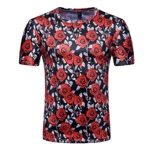 100% Cotton Men's Loose Fit Breathable Casual <b>Half</b> <b>Sleeve</b> Sublimation Custom Printed <b>T</b>-<b>Shirt</b> with Drop Shoulder OEM Service - Product Image 1