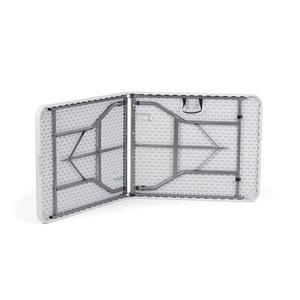 Bàn gấp <span class=keywords><strong>FDW</strong></span>, Bàn Gấp nhựa, Bàn Gấp một nửa di động có thể gập lại cho các bữa tiệc, sự kiện sân sau, màu trắng - Product Image 3