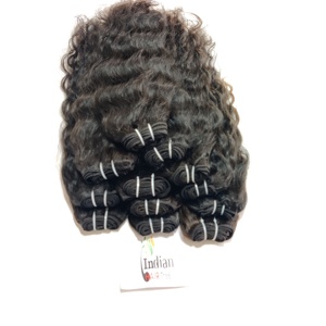 100% Cheveux humains de qualité supérieure, mèches ondulées, aspect naturel, cheveux indiens bruts Remy, tissage profond, cheveux vierges brésiliens, cuticules alignées, en vente - Product Image 4