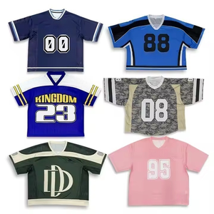 ชุดฟุตบอลผู้ชายแบบสั่งทำ OEM 2026 เสื้อฟุตบอลตาข่ายปักลาย ทรงหลวม ความยาวปกติ ผ้าฝ้าย 100% ระบายอากาศได้ดี - Product Image 1