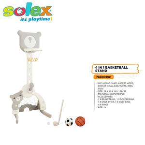 Canasta de Baloncesto 4 en 1 para Niños y Bebés, Set Deportivo con Ajuste de Altura, Portería de Fútbol, Juego de Lanzamiento de Anillos, Material HDPE y PVC - Product Image 2