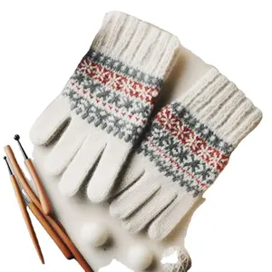 Meilleurs gants rayés en laine mérinos premium de l'Himalaya, élégants, doux, isolants, hiver, feutrés, luxe, compatibles avec les écrans tactiles - Product Image 1