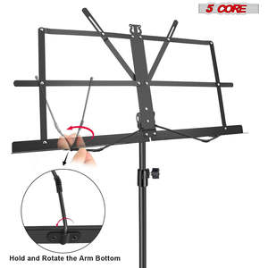 5 Core Music <b>Stand</b> Adjustable 57 <b>Desktop</b> Book <b>Stands</b> Sheet Holder All Metal Portable Bookstand - Product Image 5