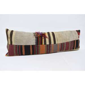 Élégant tapis en laine Kilim beige 16x48 pouces motif tissé vintage - Product Image 3