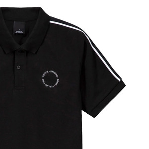 Wholesale Men Black Colour Premium Quality Casual Polo <b>Shirt</b> With <b>White</b> Piping on Shoulders and Embroidered Logo on Front - Product Image 2