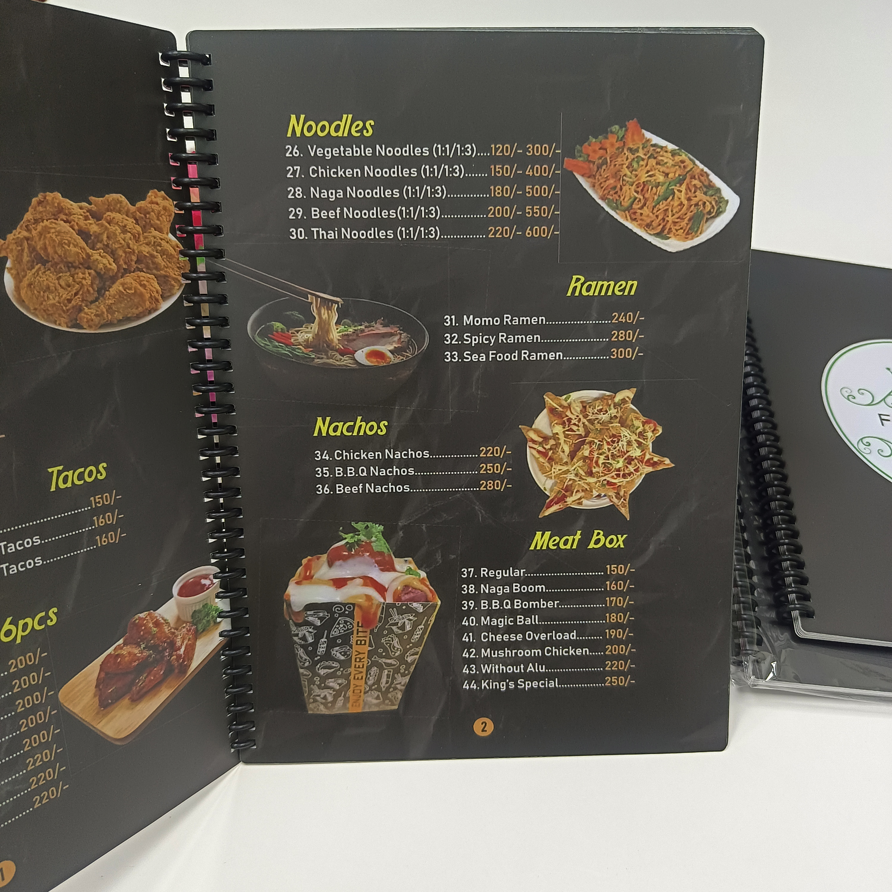 OEM ODM Custom Design PVC Restaurant Menu Card Reusable Waterproof Digital Printing Eco-friendly CMYK Color Custom Logo Food