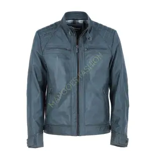스타일리시 그레이의 프리미엄 가죽 바이커 재킷: 브롱스 컬렉션 검증된 공급업체로 어반 엣지 둘러보기