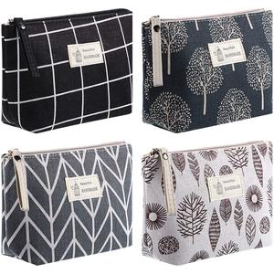 Wholesale Eco-Friendly Custom Cotton Canvas Zipper Pouches <b>Large</b> Capacity Reusable <b>Makeup</b> Cosmetic <b>Bags</b> Handle Logo Printing - Product Image 5