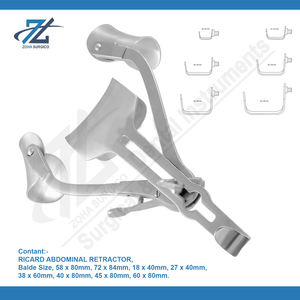 RICARD Instrument droit en acier inoxydable à ouverture de 72x84mm pour écarteur abdominal Instruments chirurgicaux de base - Product Image 2