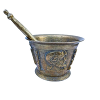 Grossiste Mortier en métal en laiton Pilon Nouveau Designer Concassage et broyage d'épices et de sels Outils pour herbes et épices Mortier et pilon
