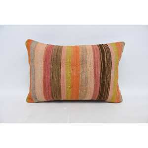 Multicolor Kilim Patchwork Wool <b>Pillow</b> 16x24 Inch Decorative Cushion Luxury Vintage Fluffy Leaves Pattern Portable Bedding - Product Image 1